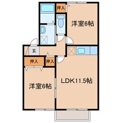 エフロレンス山陽Cの物件間取画像